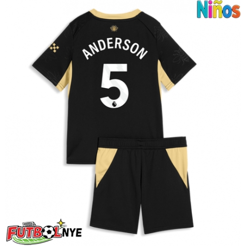 Camiseta Manchester City Elliot Anderson #5 Visitante Equipación para niños 2026-27 manga corta (+ pantalones cortos)